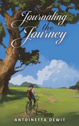 Book cover: “Journaling the Journey” with a tree and cyclist illustration.