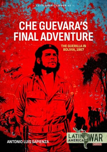 Book cover featuring Che Guevara, jungle foliage, and distant soldiers.