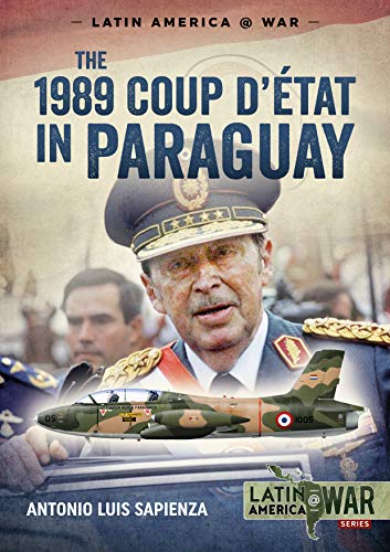 Book cover depicting General Stroessner, military aircraft, and coup d'état in Paraguay.
