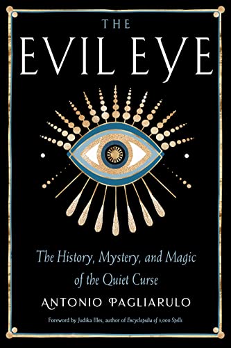 Book cover with a stylized blue and gold eye icon on a black background.