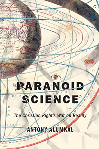 Book cover: "Paranoid Science" with antique map and insect imagery.