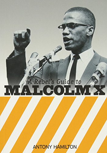Book cover featuring a black and white portrait of Malcolm X speaking.