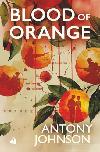 Book cover: oranges with silhouetted figures and a map background.