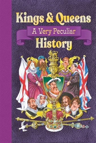 Book cover with cartoon illustrations of British monarchs and royal symbols.