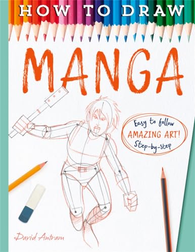 Book cover: "How to Draw Manga" with illustration of a manga character.
