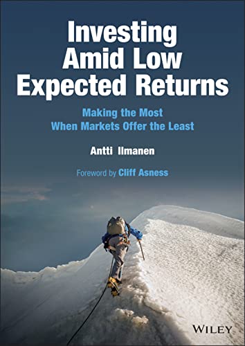 Book cover: "Investing Amid Low Expected Returns" with a mountain climber image.