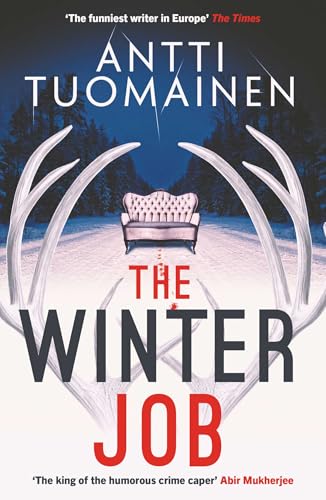 Book cover: snowy landscape with antlers framing a pink armchair.
