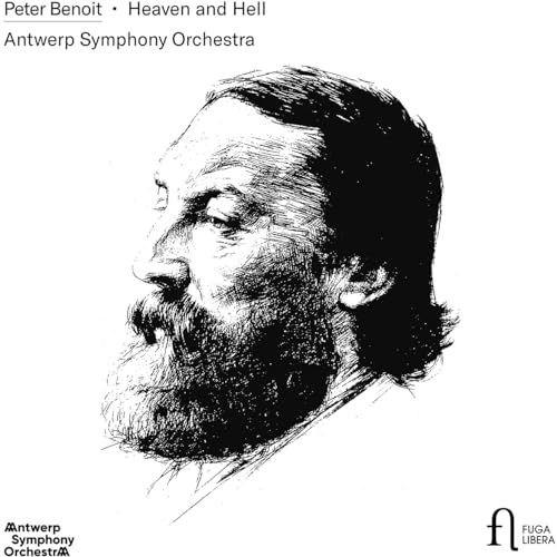 CD cover featuring a sketched portrait of composer Peter Benoit.