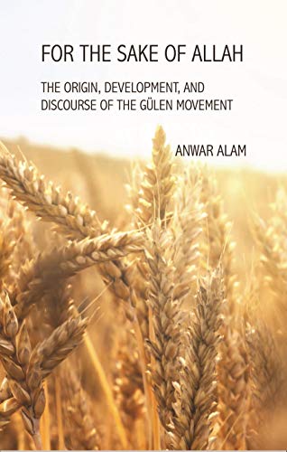 Book cover, "For the Sake of Allah," with wheat field background.