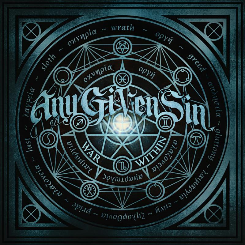 CD cover for Any Given Sin’s “War Within” with occult symbols.