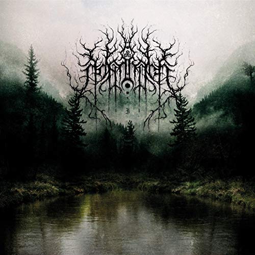CD cover with dark, misty landscape and intricate, thorny tree design.