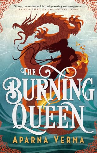 Book cover: silhouette of a woman with a fiery orange dragon.