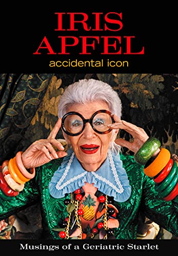Iris Apfel, elderly woman with large glasses and colorful jewelry.