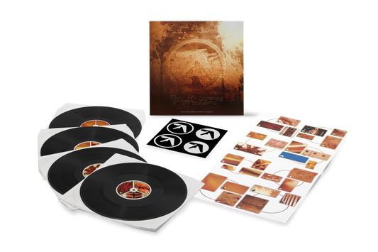 Aphex Twin Ambient Works Volume II vinyl record with stickers and booklet.