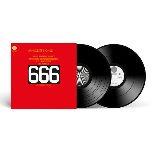 Aphrodite’s Child 666 vinyl record album cover with two black vinyl discs.