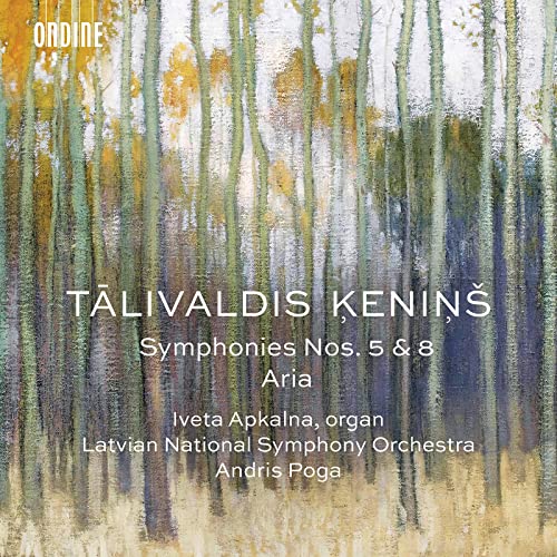 CD cover with abstract painting of trees and composer Tālivaldis Ķeniņš’s name.