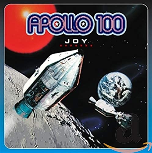 Apollo 100 "Joy" CD cover: spaceship, Earth, and moon illustration.