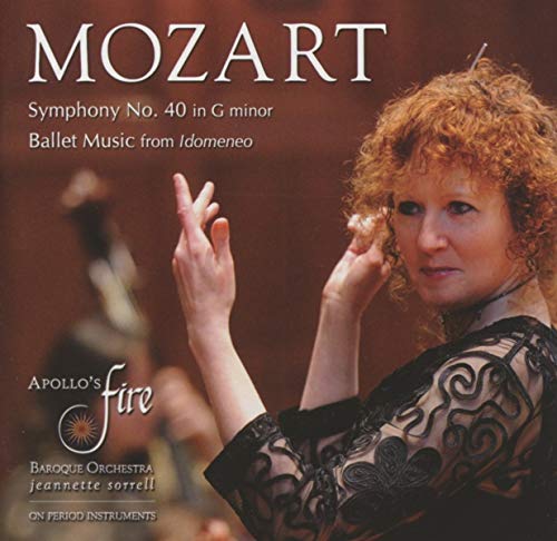 CD cover featuring a woman and text: Mozart, Symphony No. 40.