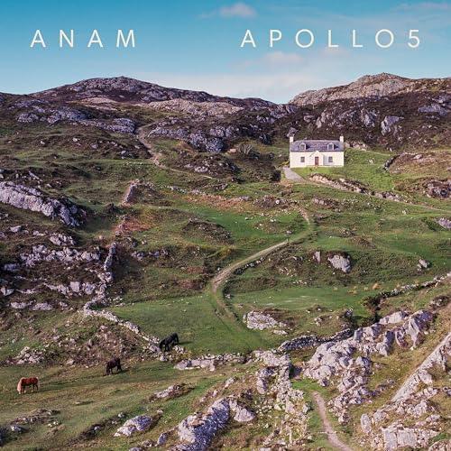 CD cover with a landscape of green hills, a house, and horses.