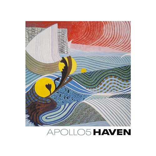 CD cover art: abstract waves, suns, and branches in blue, red, and yellow.