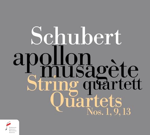 CD cover with text "Schubert" and "Apollon Musagete Quartett," string quartets.