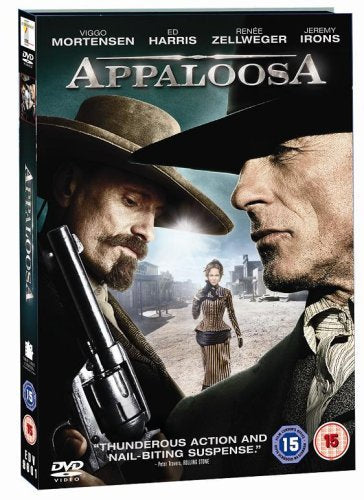 Appaloosa DVD cover featuring Viggo Mortensen and Ed Harris in cowboy hats.