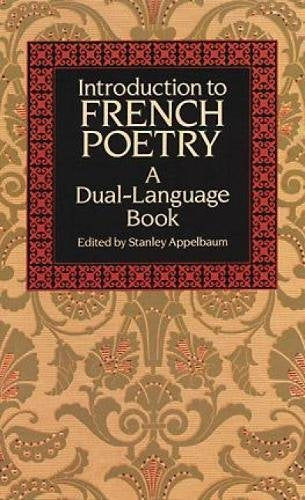 Book cover: “Introduction to French Poetry” with ornate floral background.
