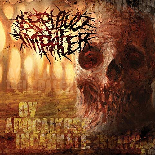 Distorted album cover featuring a decaying skull and thorny text.