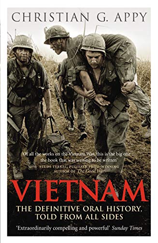 Book cover: soldiers in Vietnam, title “Vietnam: The Definitive Oral History.”