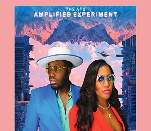 CD cover featuring two people in front of a futuristic cityscape.