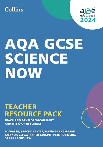 Blue cover of "AQA GCSE Science Now Teacher Resource Pack" textbook.