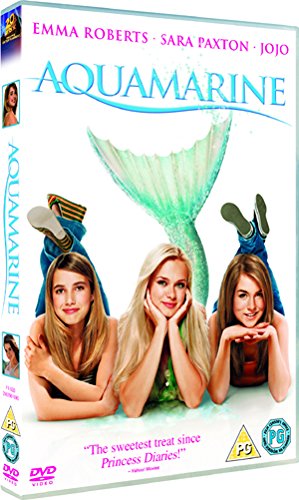 DVD cover for "Aquamarine" featuring three young women and a mermaid tail.