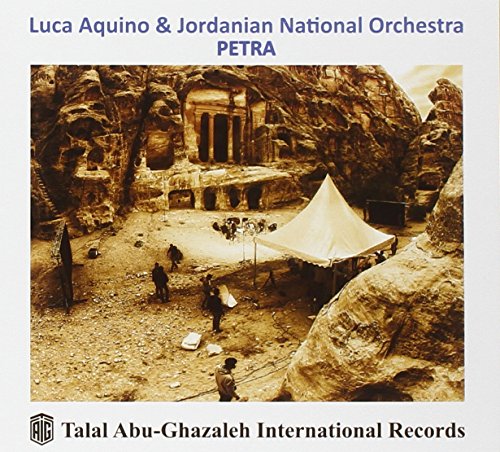 CD cover for “Petra” by Luca Aquino & Jordanian Orchestra, featuring ancient ruins.