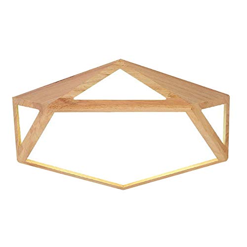 Wooden hexagonal corner shelf with open spaces, isolated on white.