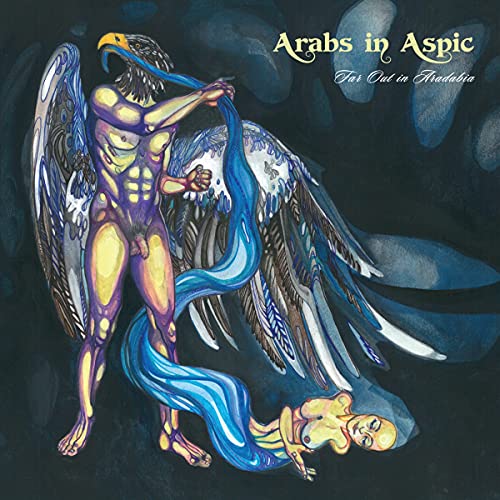 Album cover: winged figure with eagle head, blue and yellow tones.