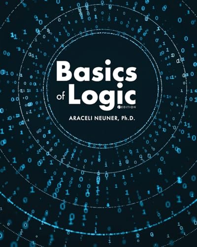 Book cover: “Basics of Logic” by Araceli Neuner, with binary code background.