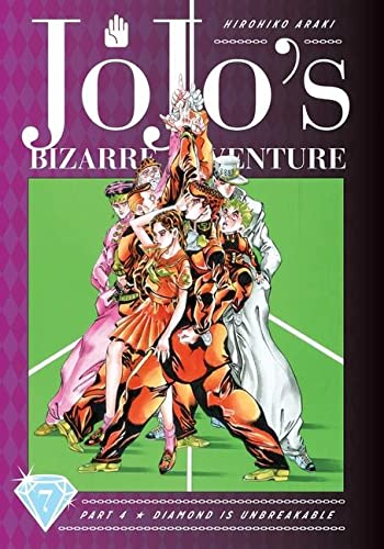 Manga cover featuring a group of stylized characters posing together against a green background.