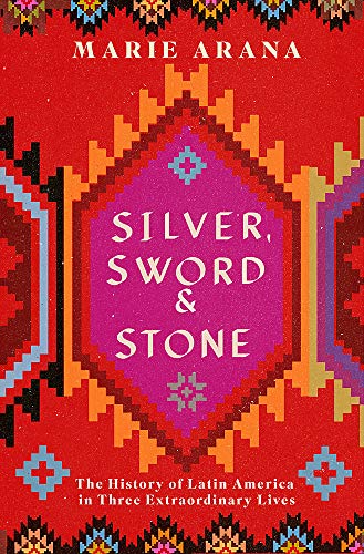 Book cover: “Silver, Sword & Stone” with red and orange geometric patterns.