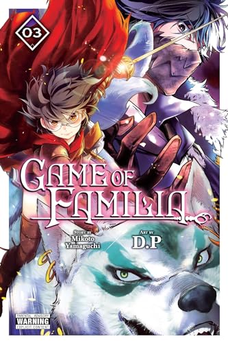 Manga cover with three characters and a wolf, title “Game Of Familia.”