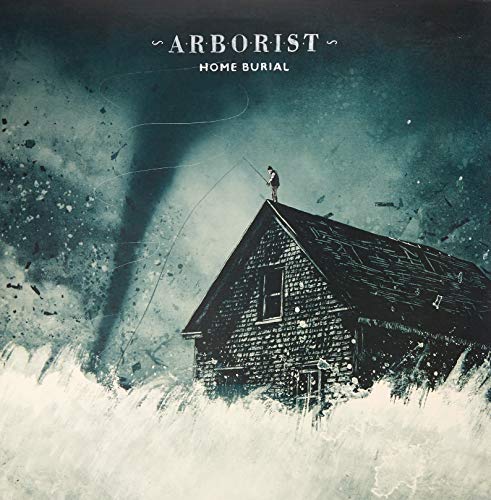 Dark album cover with a weathered house partially submerged in water.