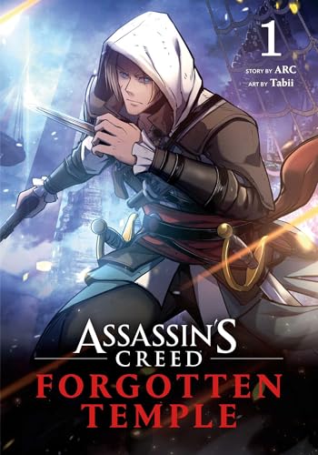 A hooded character holds a blade on the Assassin's Creed Forgotten Temple volume 1 cover.
