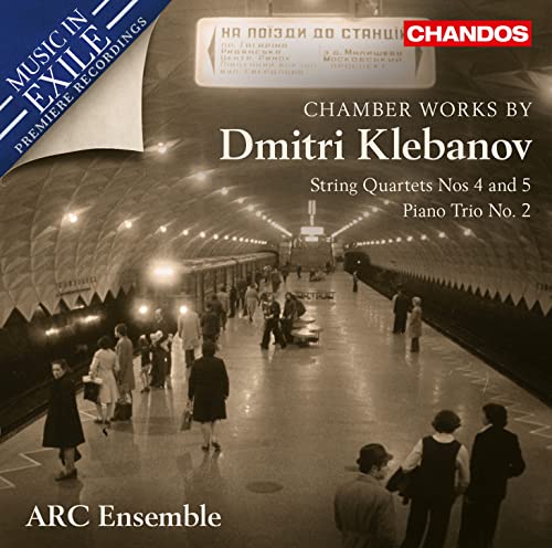CD cover for Dmitri Klebanov chamber works, featuring a subway station scene.
