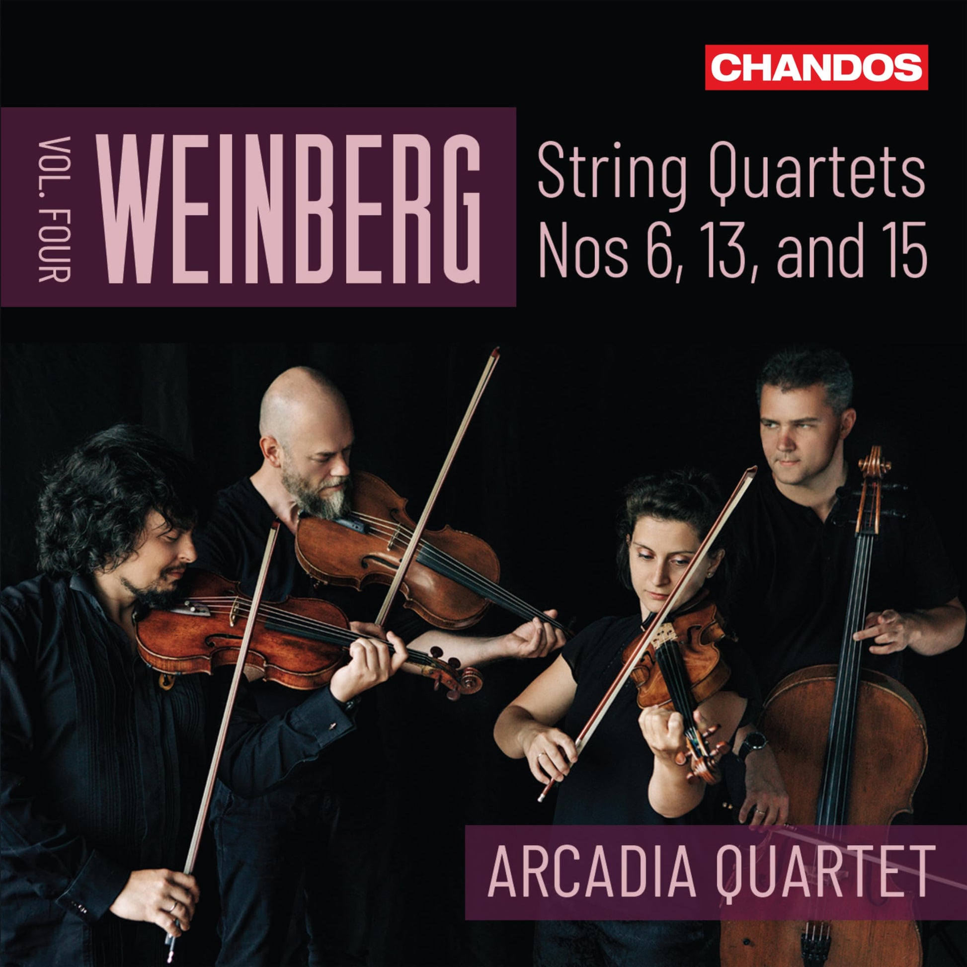 CD cover featuring the Arcadia Quartet and composer Mieczysław Weinberg.