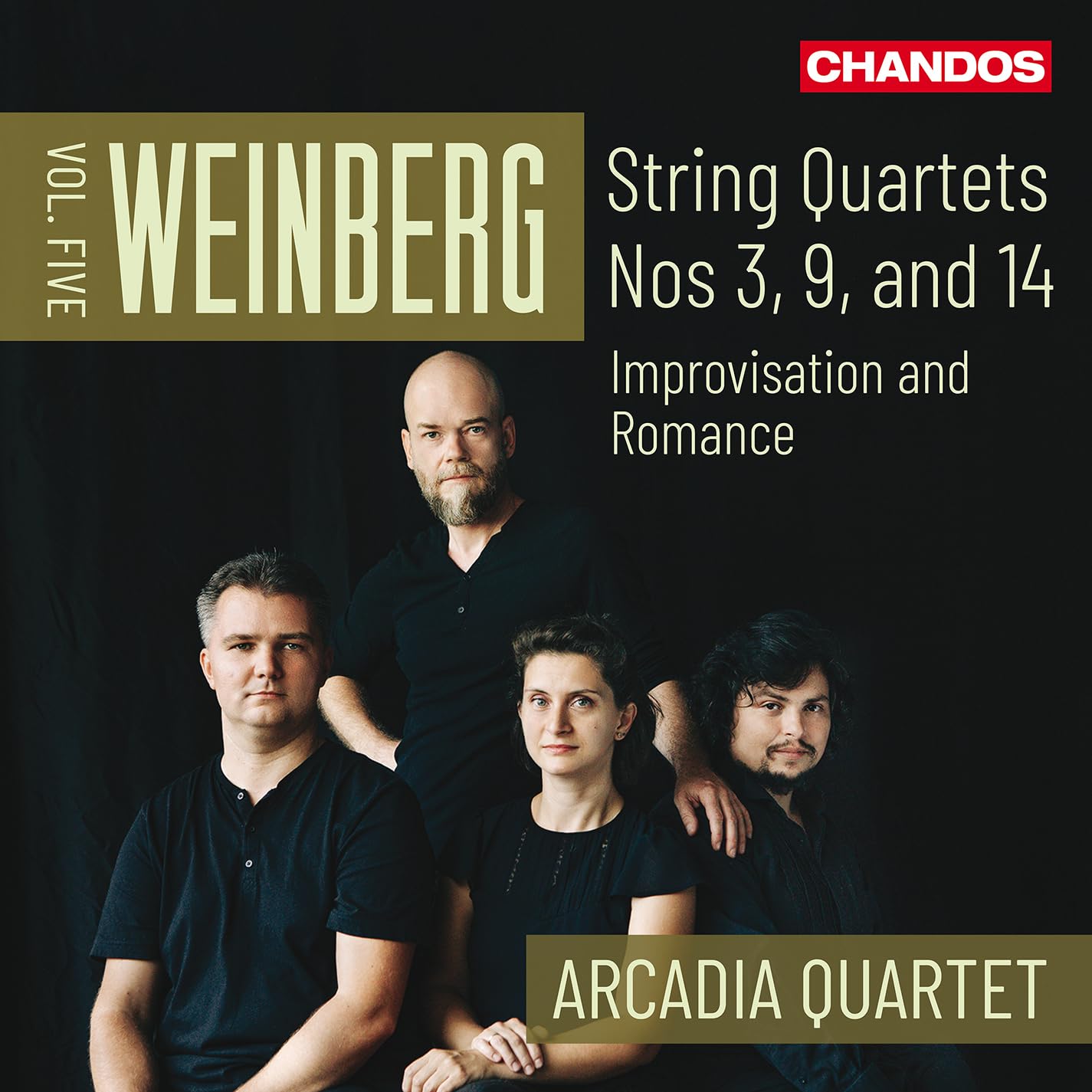 CD cover featuring the Arcadia Quartet and composer Mieczysław Weinberg.