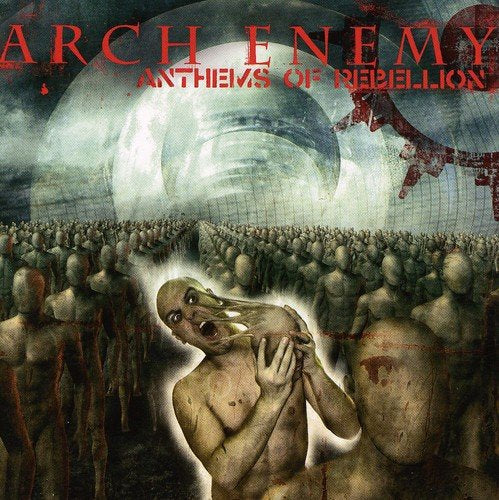 Arch Enemy album cover: distressed figure among a crowd, with a large orb.
