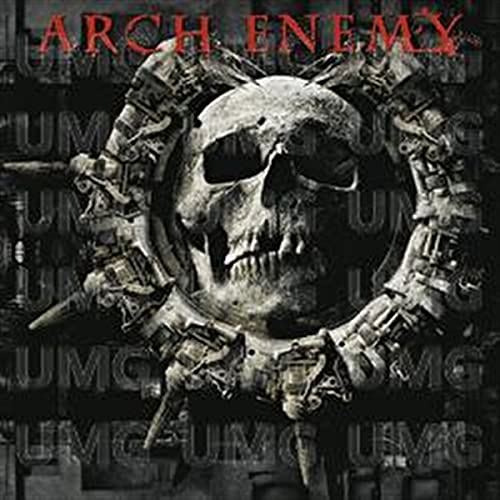 Arch Enemy album cover: skull surrounded by mechanical parts and text.