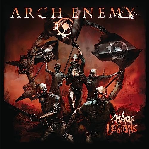Arch Enemy album cover: figures with flags against a red, chaotic background.