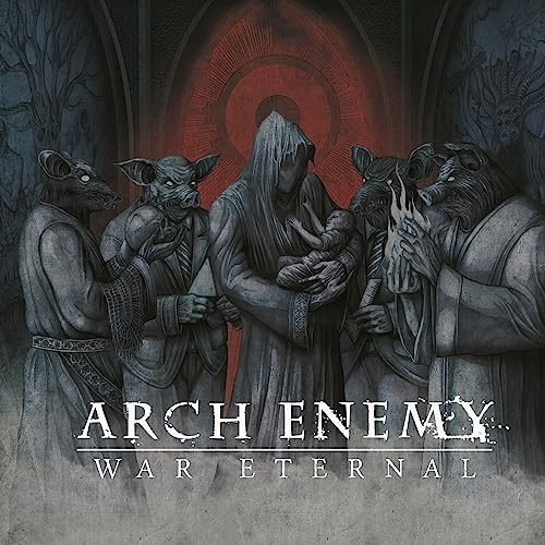 Dark album cover featuring hooded figures and monstrous creatures.