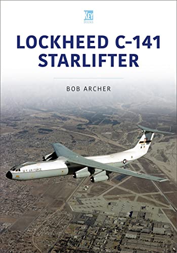 Book cover showing a Lockheed C-141 Starlifter military transport aircraft flying over a town.