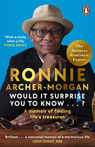 Book cover featuring Ronnie Archer-Morgan in a hat, with antique objects below.